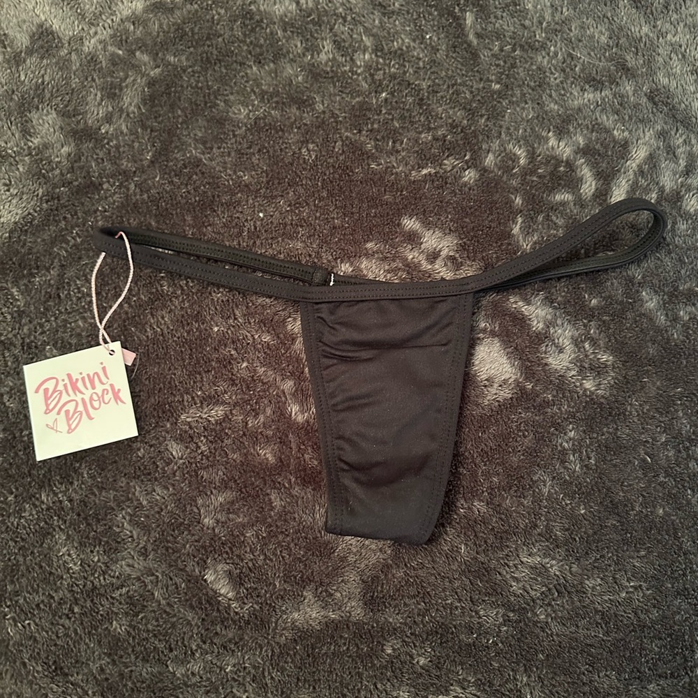 Bikini Block Chloshow Bikini Thong Bottoms Black